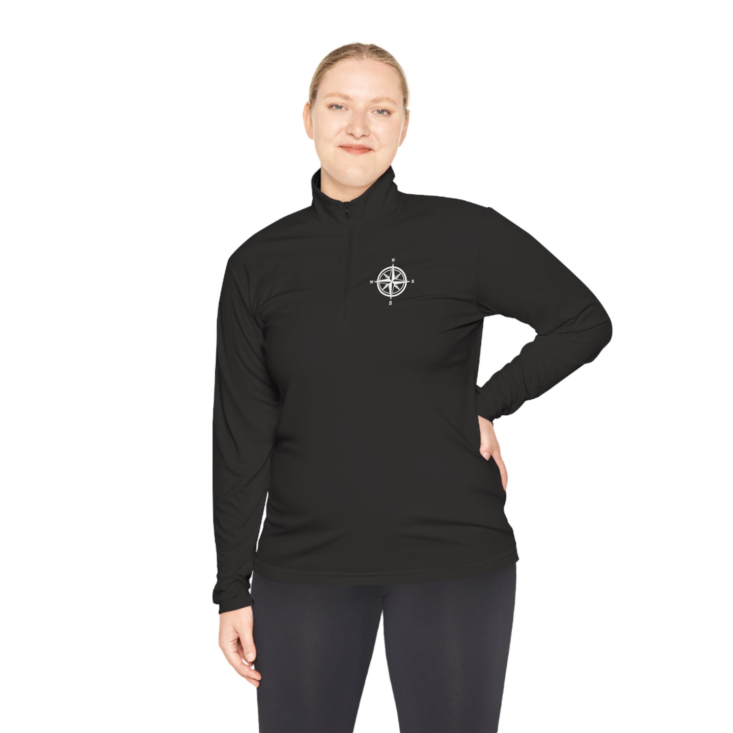 Lake Arbutus Unisex Quarter-Zip - compass rose patch