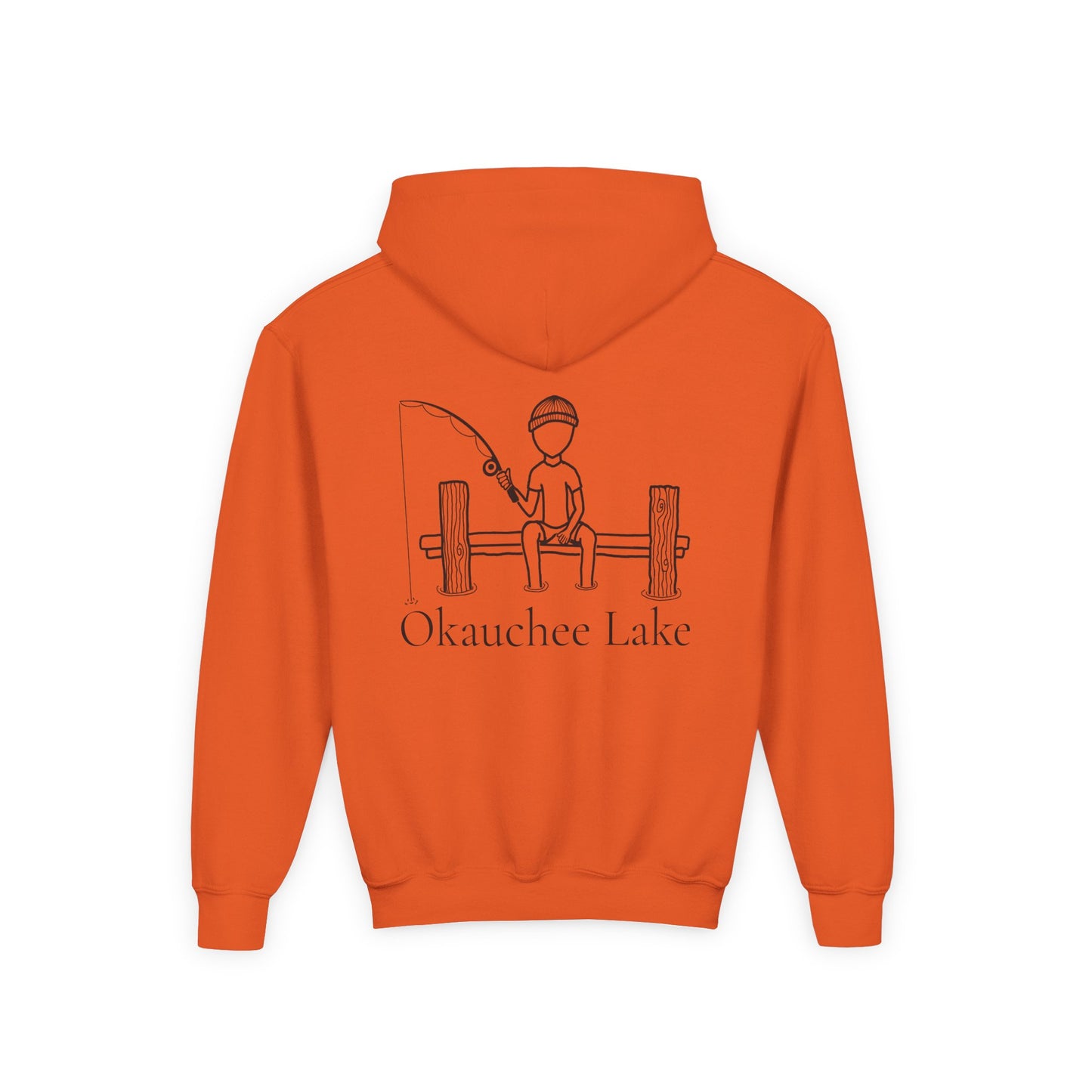 Fishing off Dock Okauchee Lake Youth Hoodie
