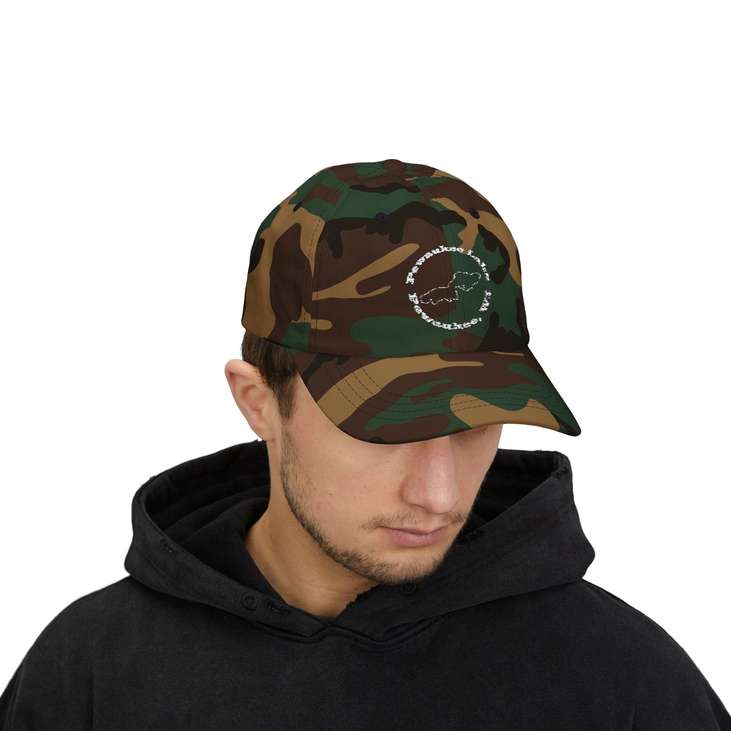 Pewaukee Lake Embroidered White Circle Classic Cap