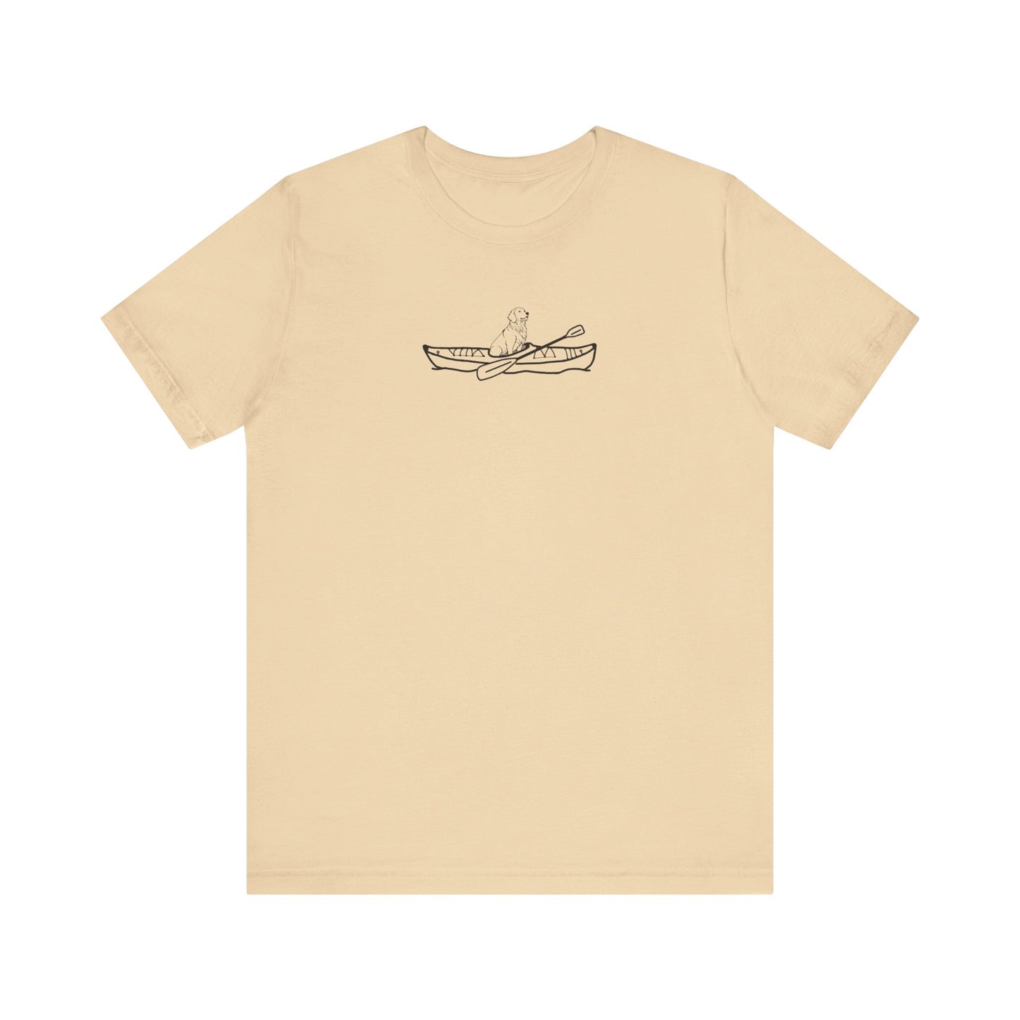 Kayak Dog Golden Retriever Unisex Lightweight Short Sleeve Tee (BC)