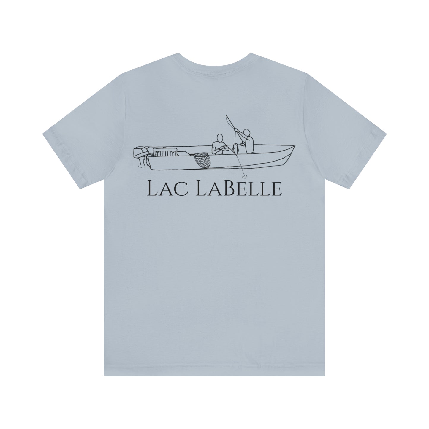 Lac LaBelle, 2 Guys Fishing - Unisex Lightweight Short Sleeve Tee