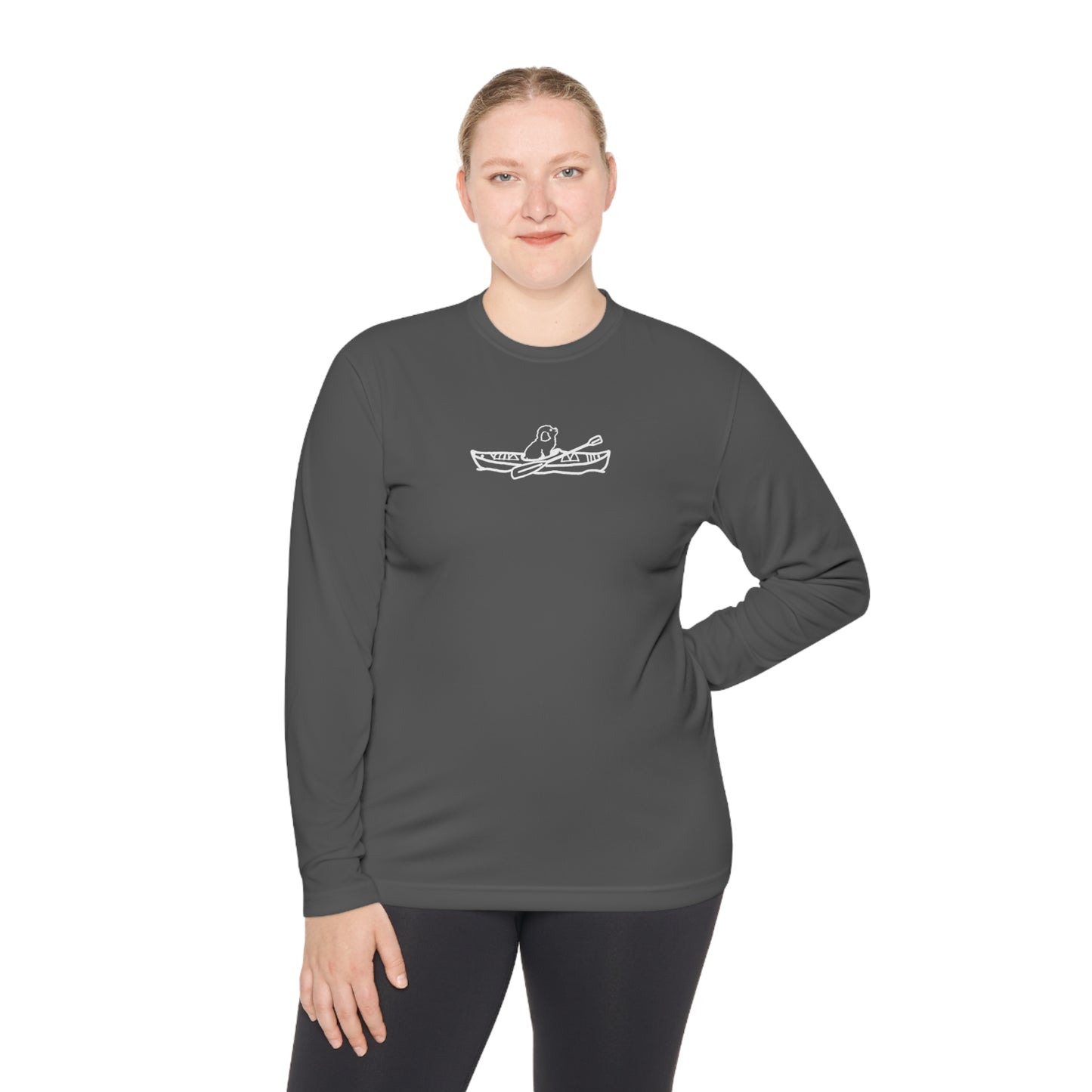 Kayak Dog - Mini Golden Doodle/Toy Poodle - Unisex Lightweight Sport Long Sleeve Tee