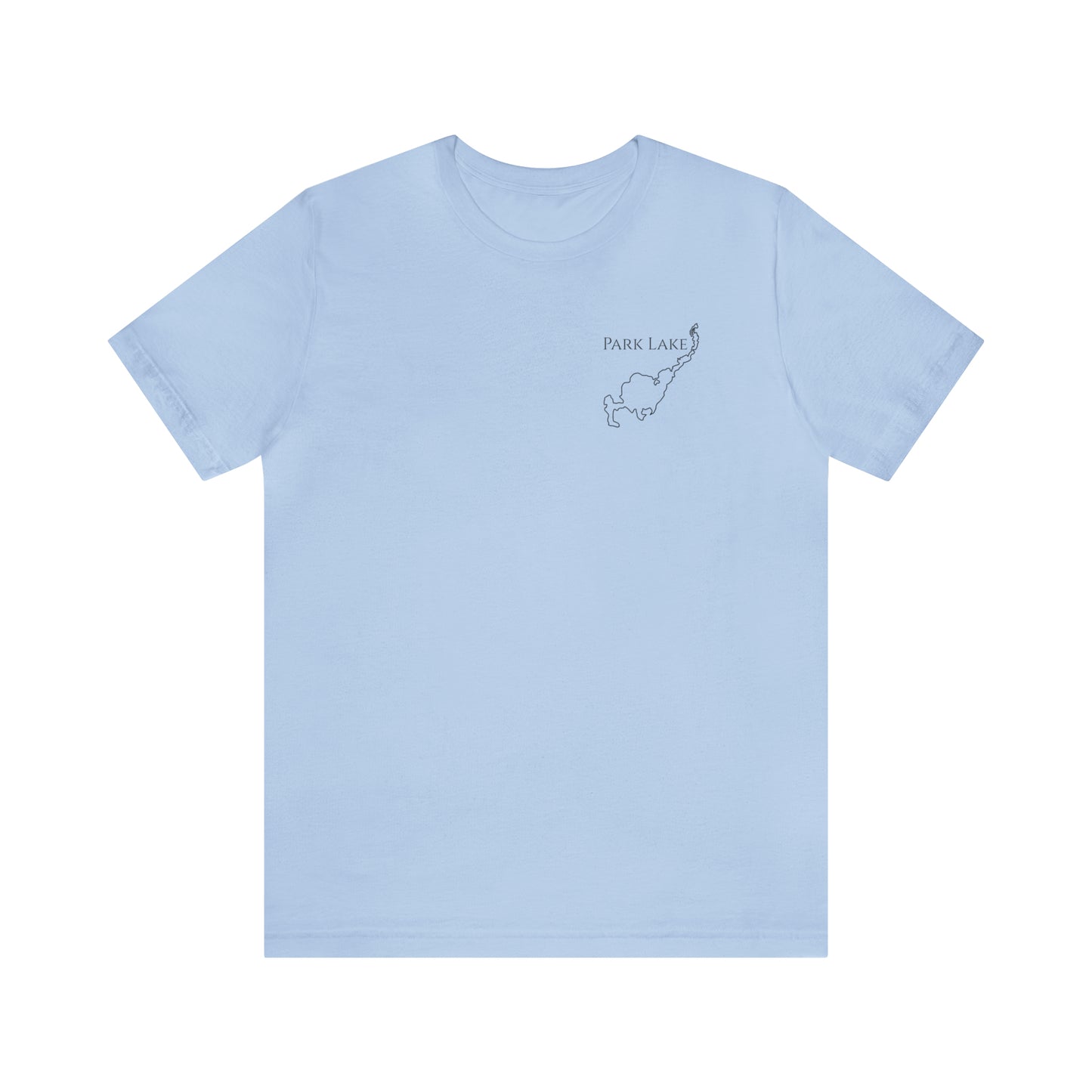 Fishing Off Dock Back - Park Lake Unisex Lightweight Short Sleeve Tee