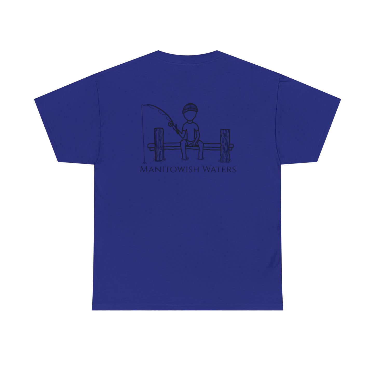 Manitowish Waters Fishing Off Dock - Unisex Heavyweight Short Sleeve Tee