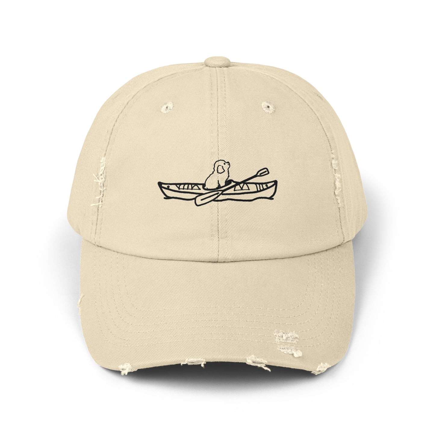 Kayak Dog Bichon Frise/Maltese Unisex Distressed Cap