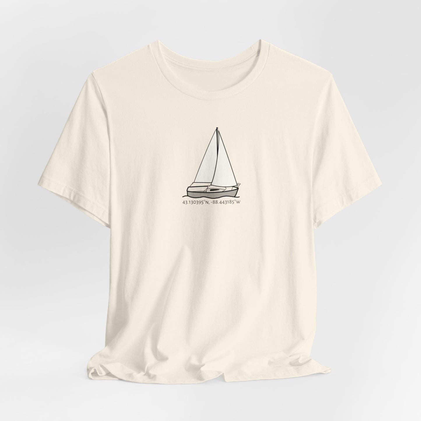 Unisex Lightweight Short Sleeve Tee (Comfort Sailboat Design)