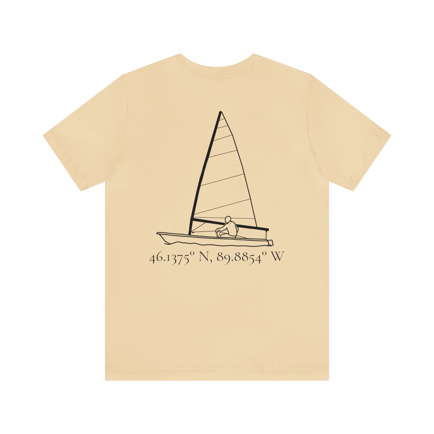 Sailing and Coordinates - Manitowish Waters Unisex Lightweight Short Sleeve Tee