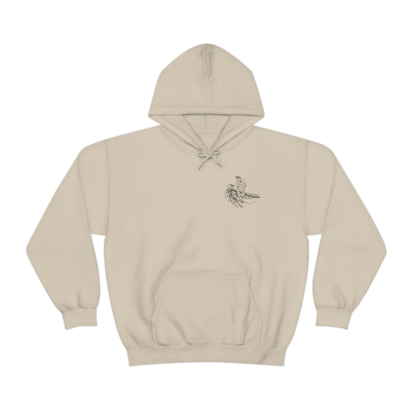 Surf Sketch Patch, Malibu Wakesetter - Lac LaBelle Unisex Heavyweight Hooded Sweatshirt