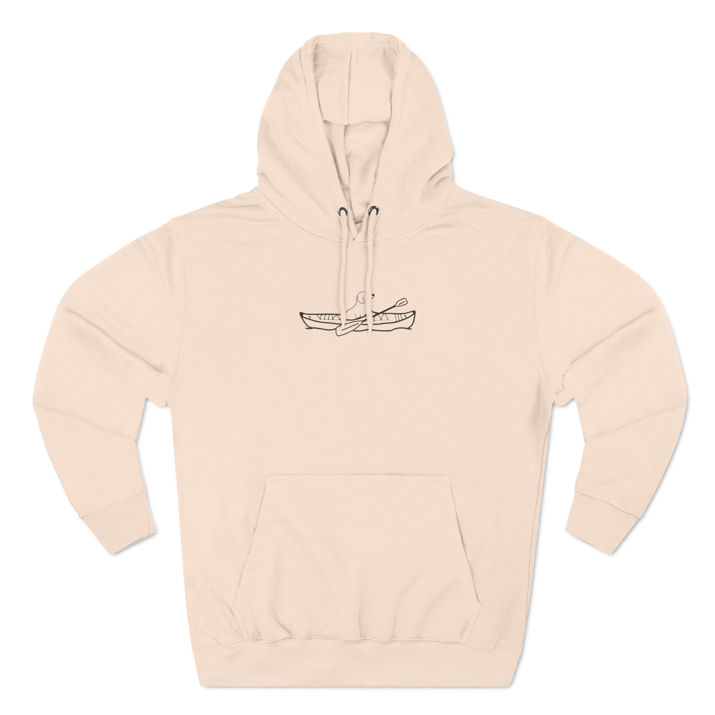 Kayak Dog - Dachshund Plain, Three-Panel Fleece Hoodie Unisex (LS)
