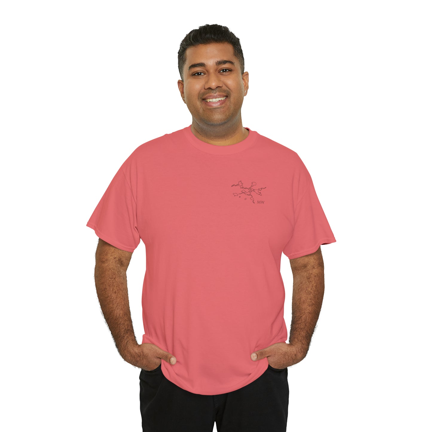 Manitowish Waters Fishing Off Dock - Unisex Heavyweight Short Sleeve Tee