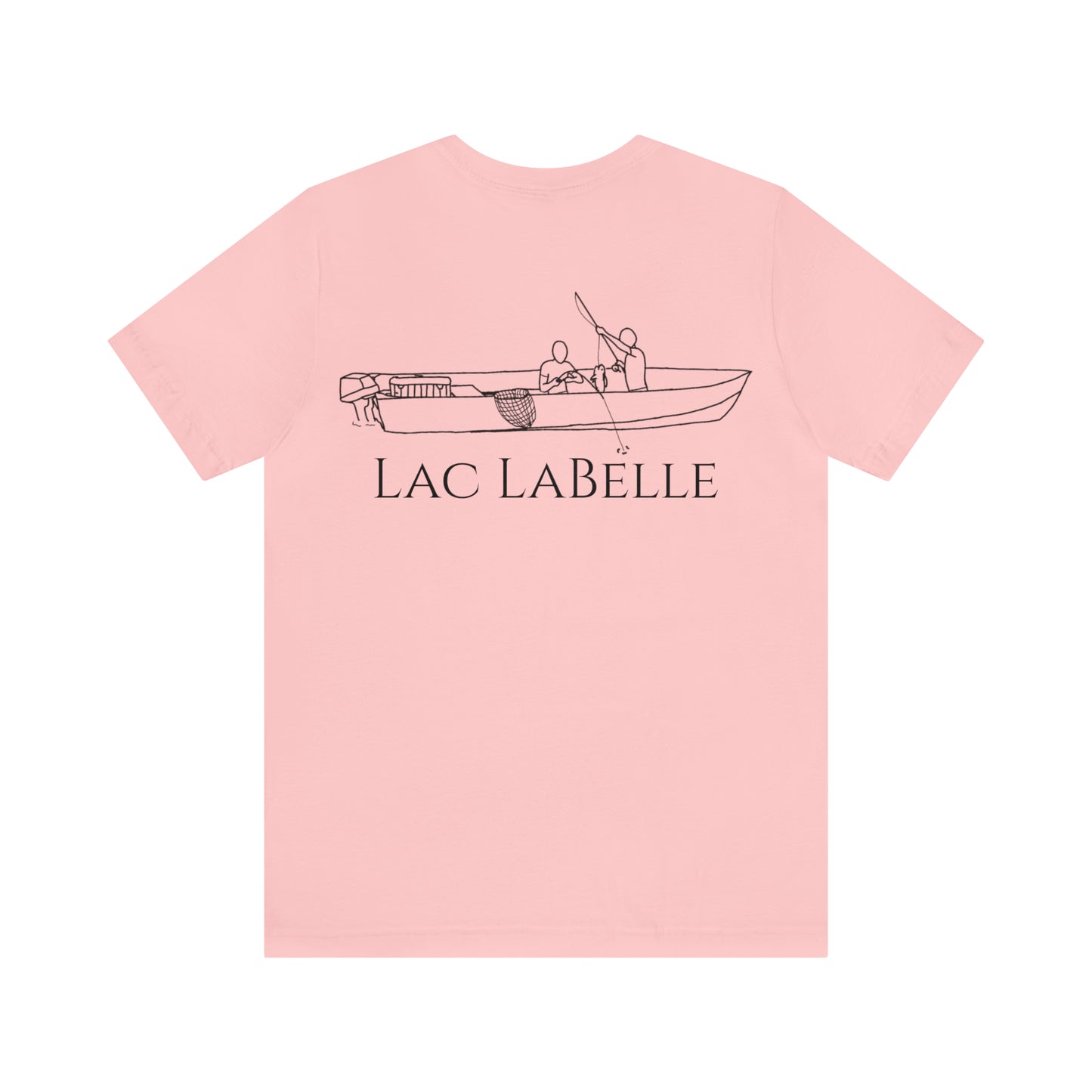 Lac LaBelle, 2 Guys Fishing - Unisex Lightweight Short Sleeve Tee