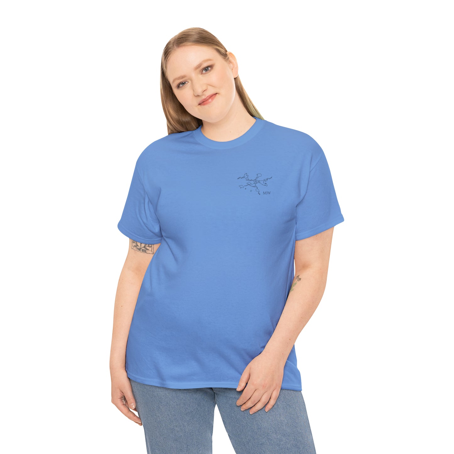 Manitowish Waters Fishing Off Dock - Unisex Heavyweight Short Sleeve Tee