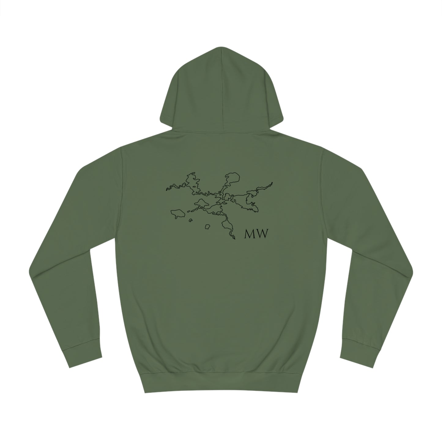 Manitowish Waters Row Boat Dog Fishing Patch - Unisex Hoodie Medium Weight
