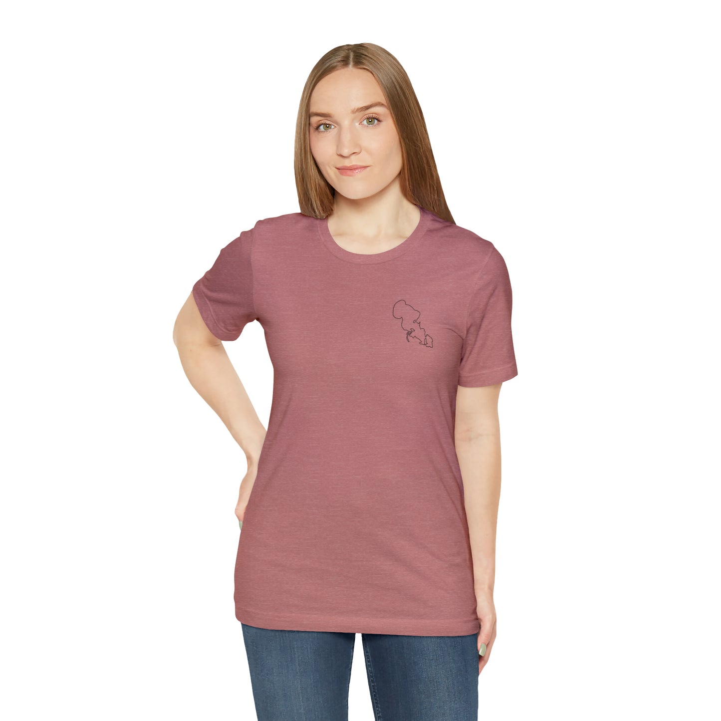 Row Boat Dog Fishing Color - Lac LaBelle Unisex Lightweight Short Sleeve Tee