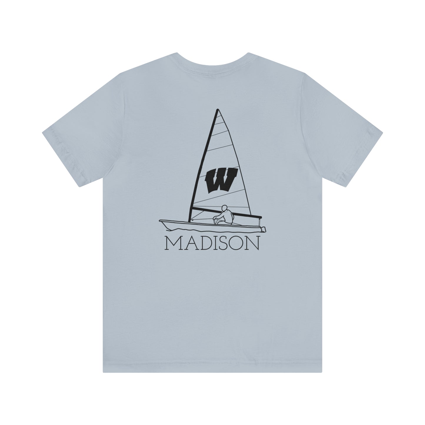 Mendota/Monona , sailboat Badger Logo - Bella & Canvas Short Sleeve