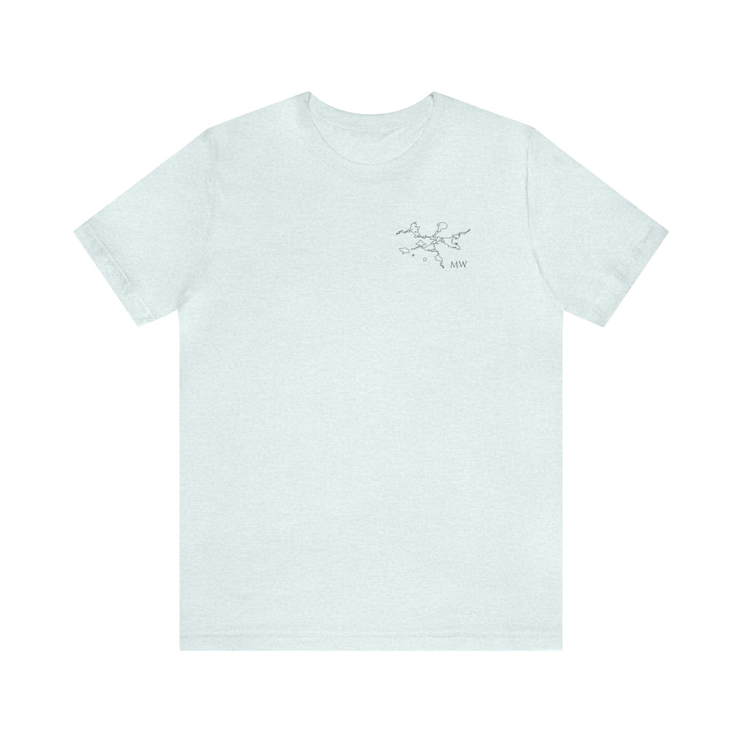 Sailing and Coordinates - Manitowish Waters Unisex Lightweight Short Sleeve Tee