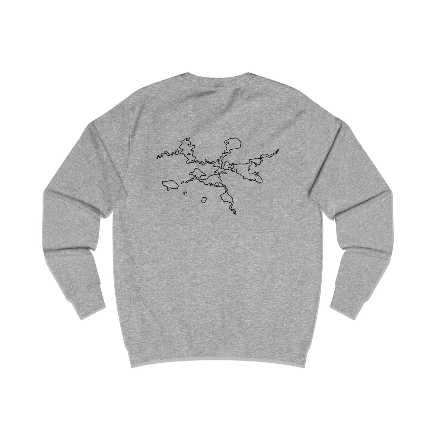 Manitowish Waters with Back Outline - Men's Crewneck