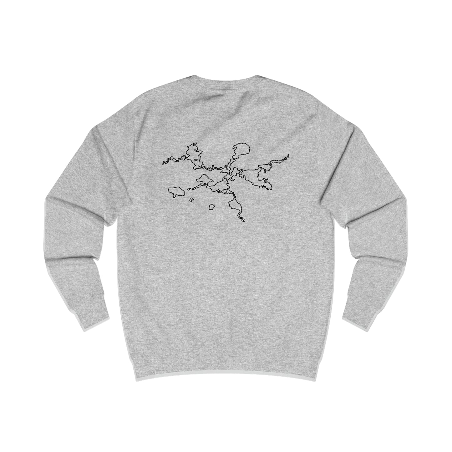 Manitowish Waters with Back Outline - Men's Crewneck