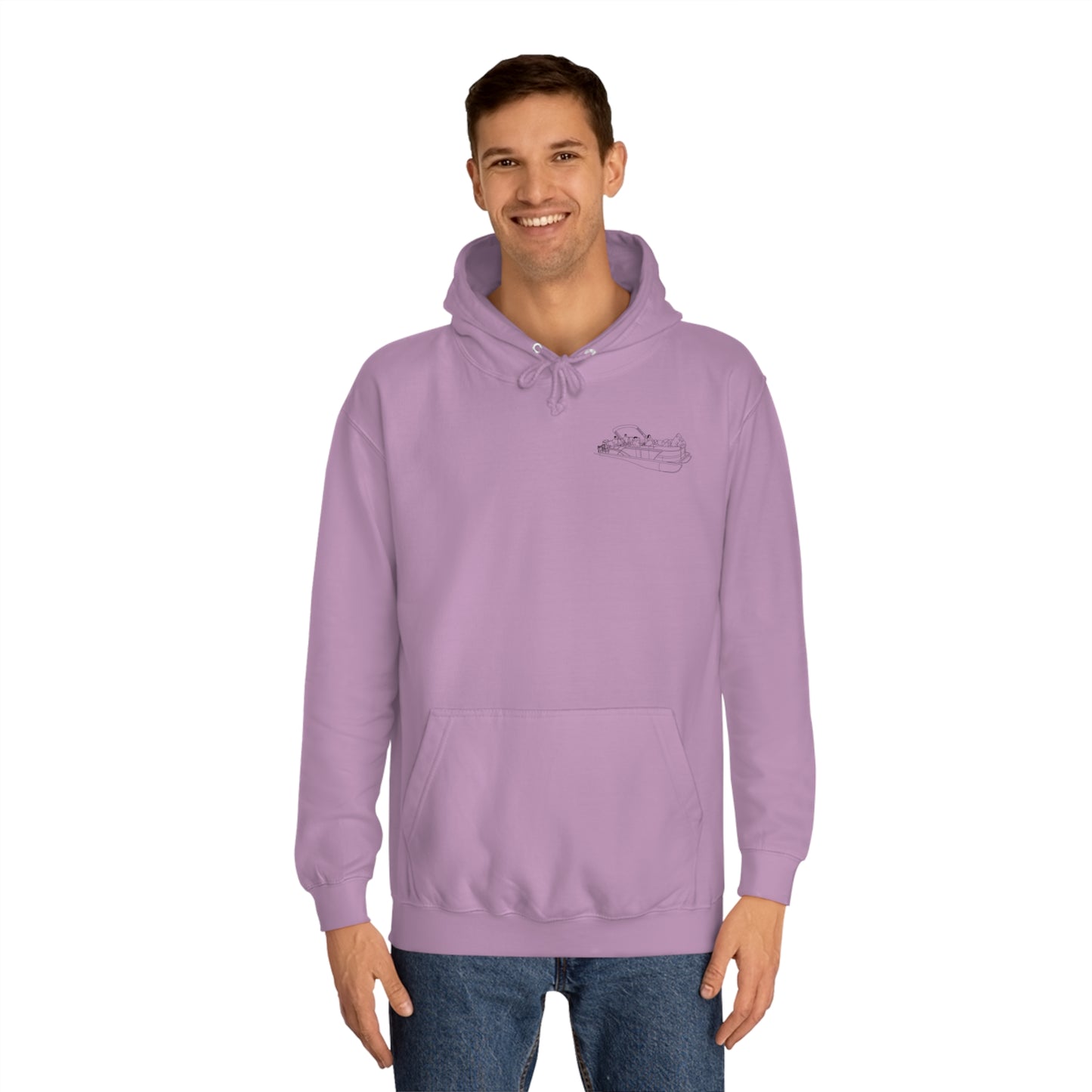 Manitowish Waters Pontoon Boat Family Front Patch - Unisex Hoodie Medium Weight