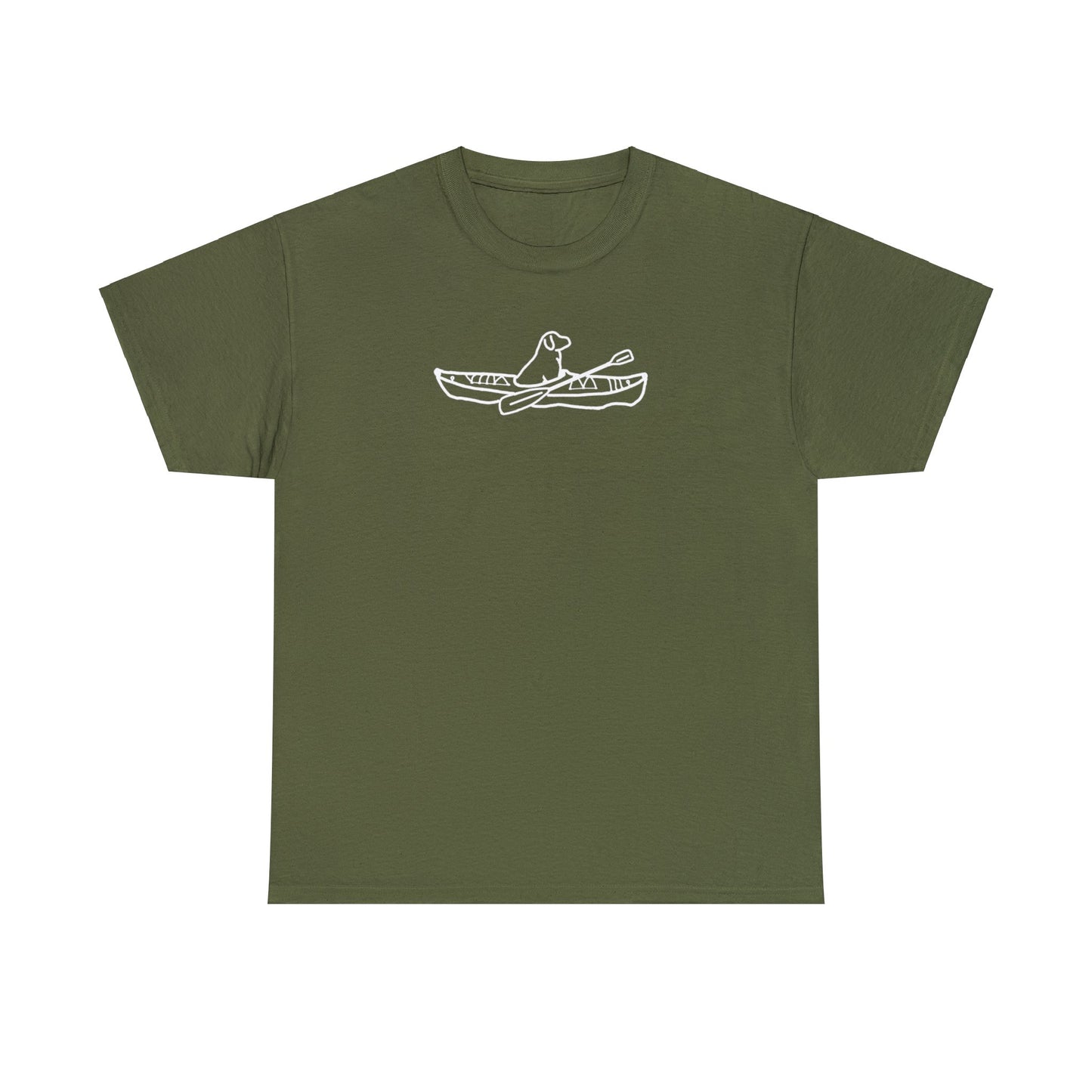 Unisex Heavy Tee Shirt - Kayak Dog