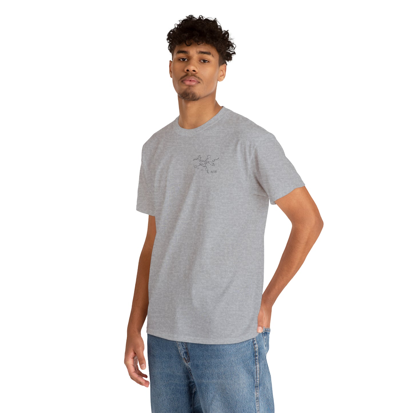 Manitowish Waters Fishing Off Dock - Unisex Heavyweight Short Sleeve Tee