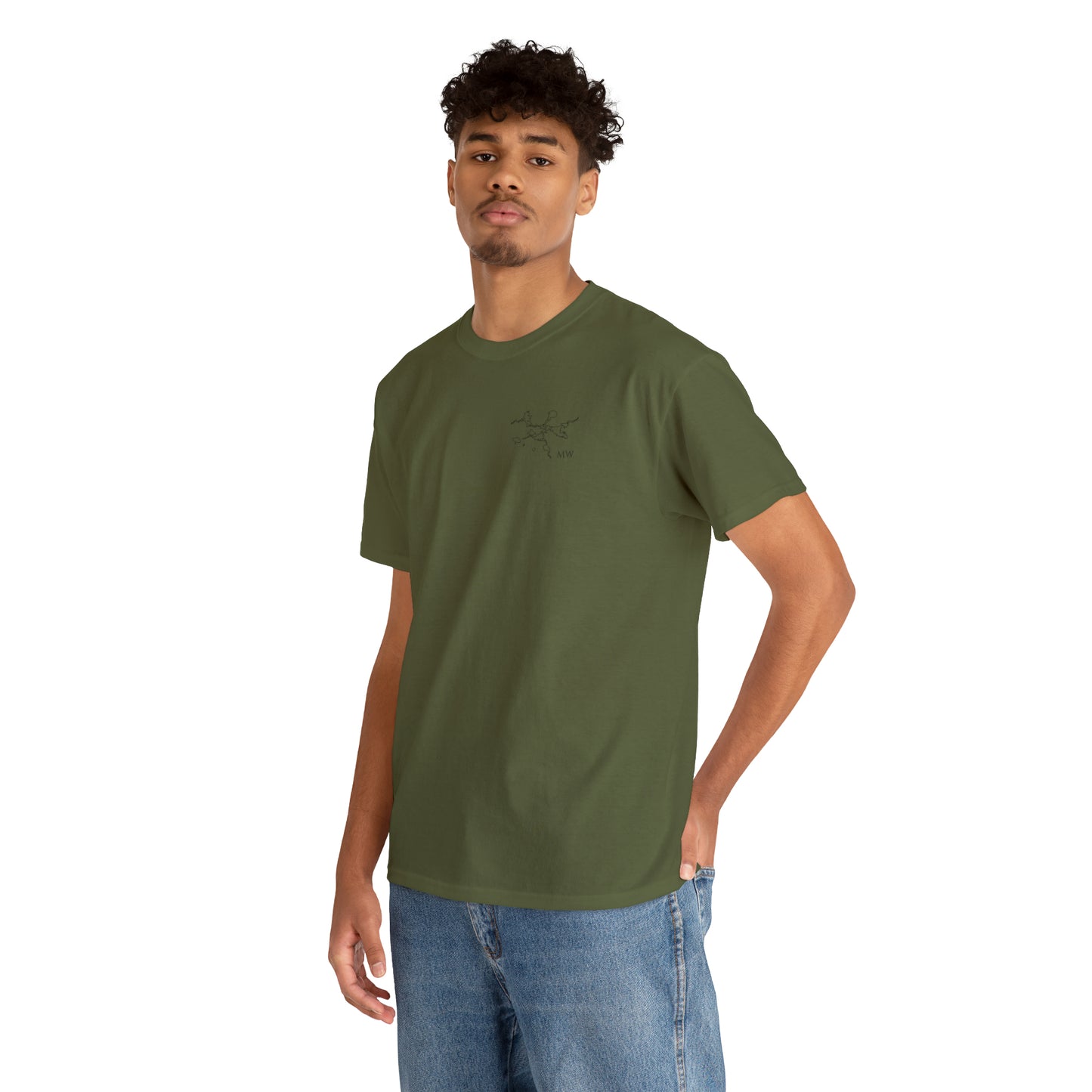 Manitowish Waters Fishing Off Dock - Unisex Heavyweight Short Sleeve Tee