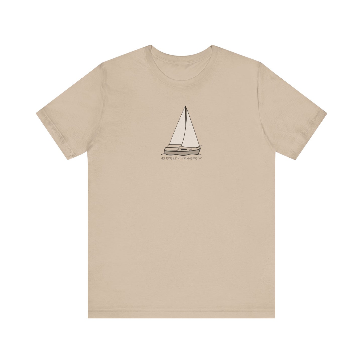 Unisex Lightweight Short Sleeve Tee (Comfort Sailboat Design)