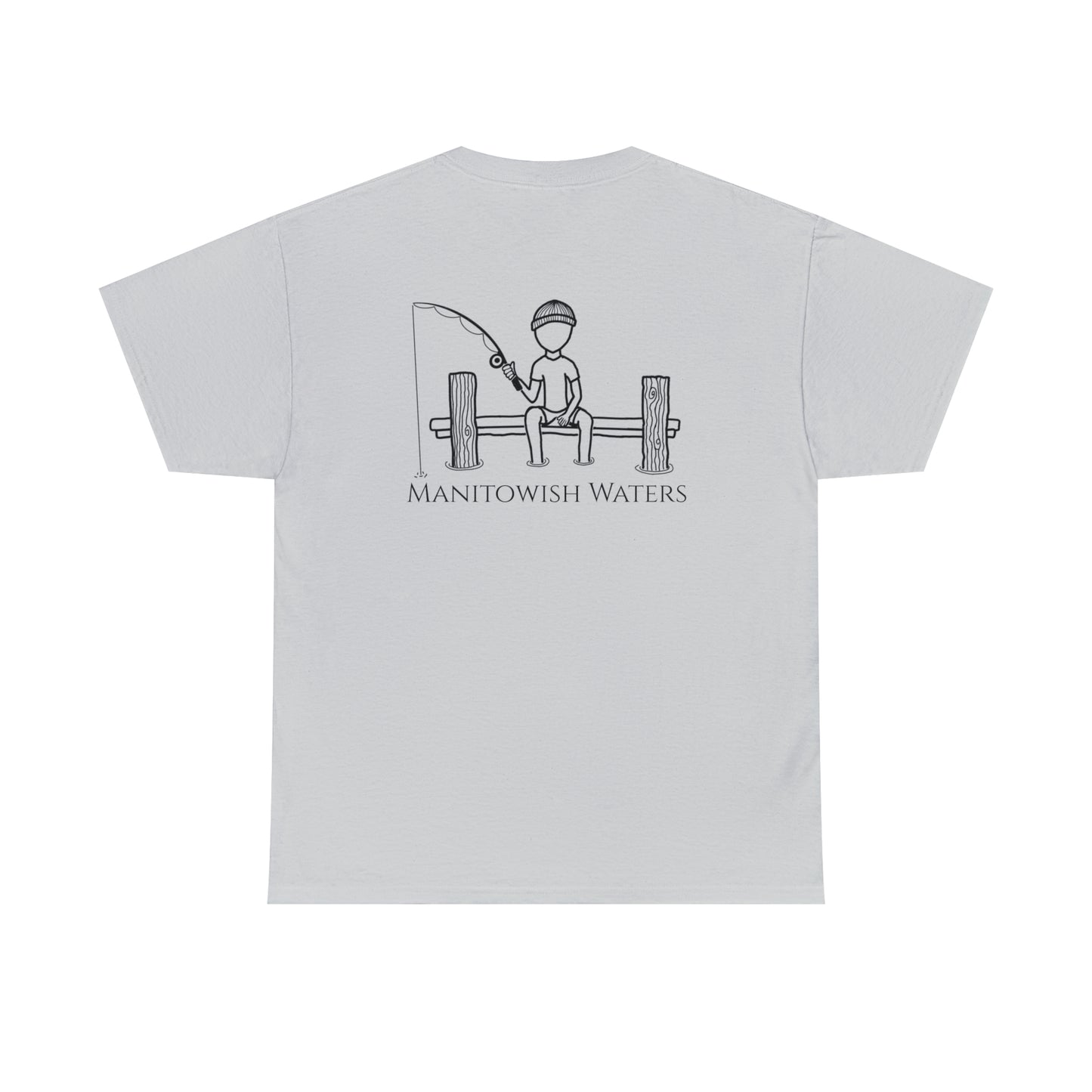 Manitowish Waters Fishing Off Dock - Unisex Heavyweight Short Sleeve Tee