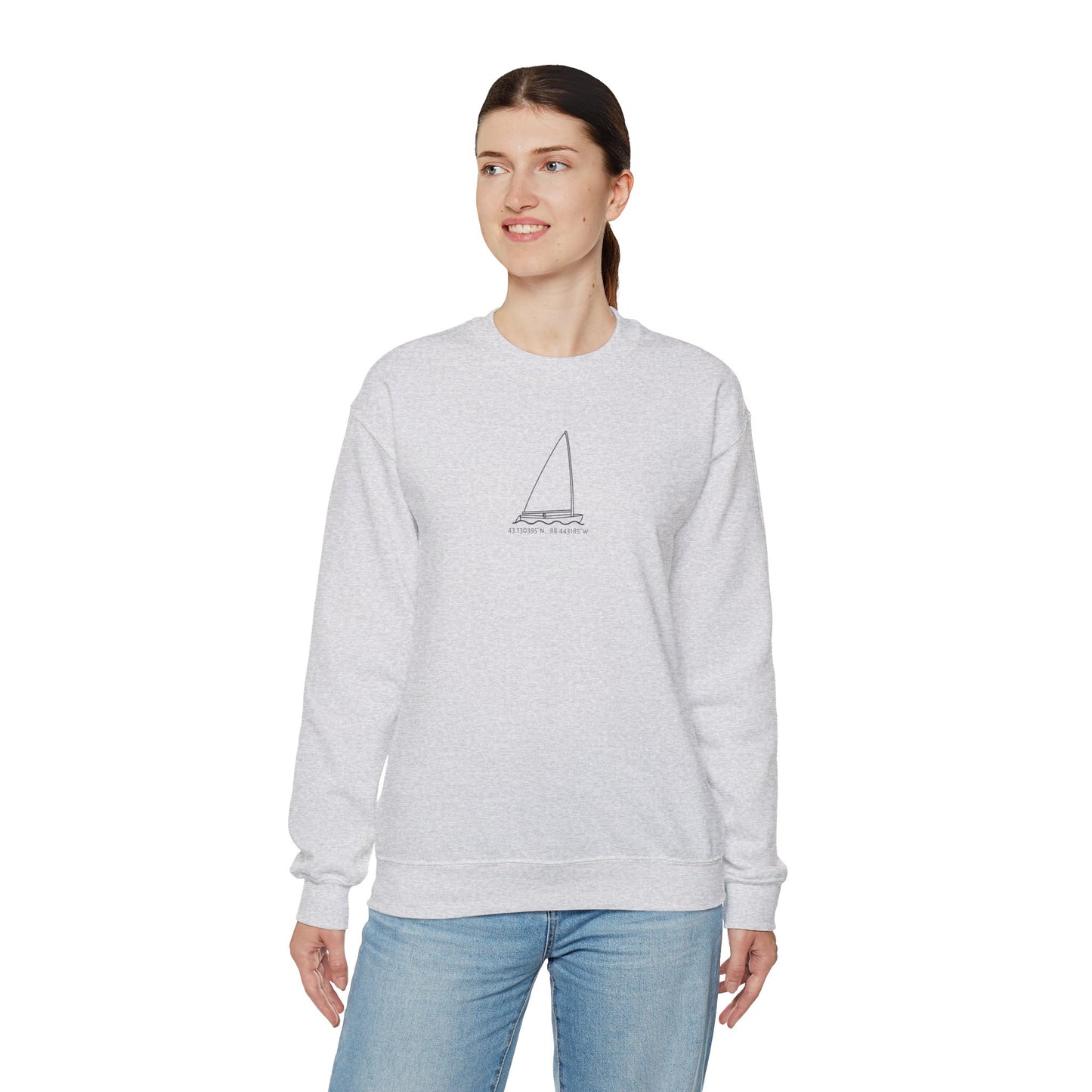 Sailboat Finn Model Type Unisex Heavy Blend™ Crewneck Sweatshirt