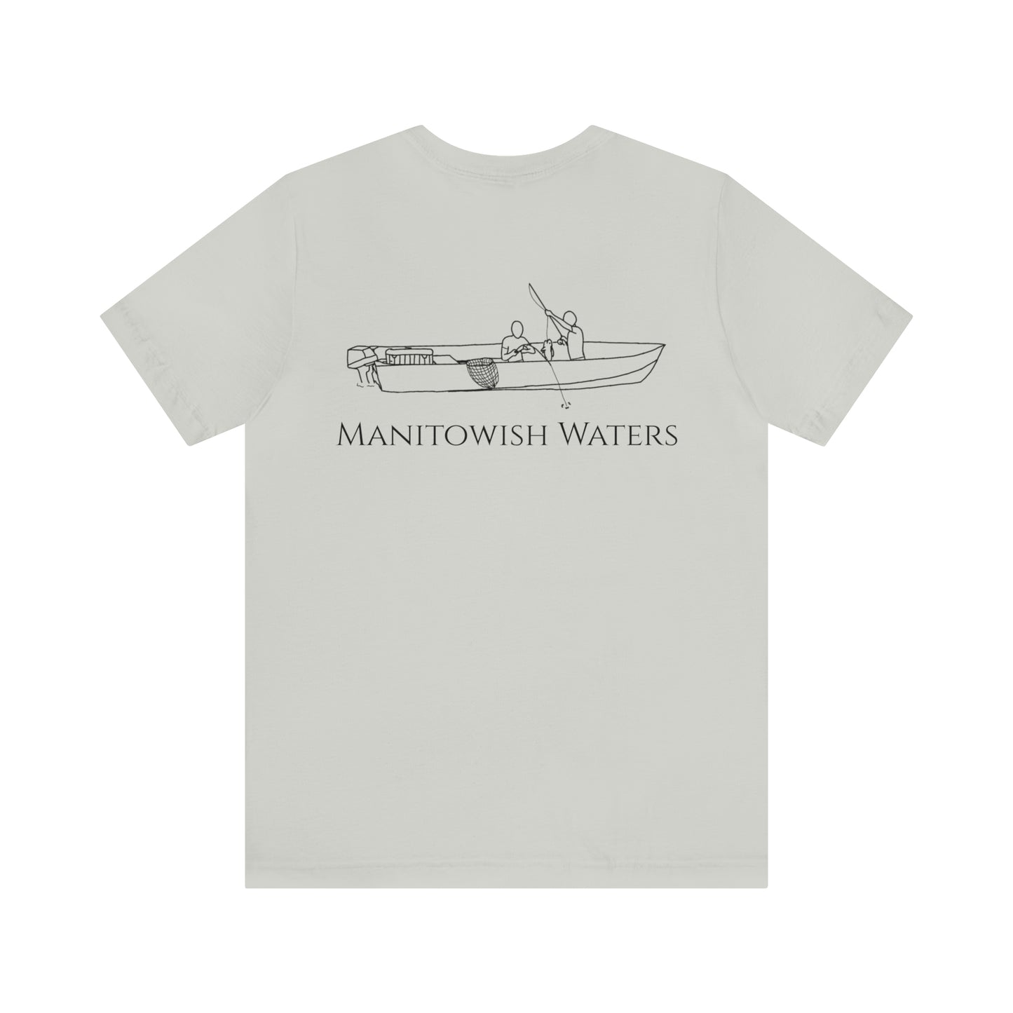 Boys Fishing off Boat - Manitowish Waters Unisex Lightweight Short Sleeve Tee