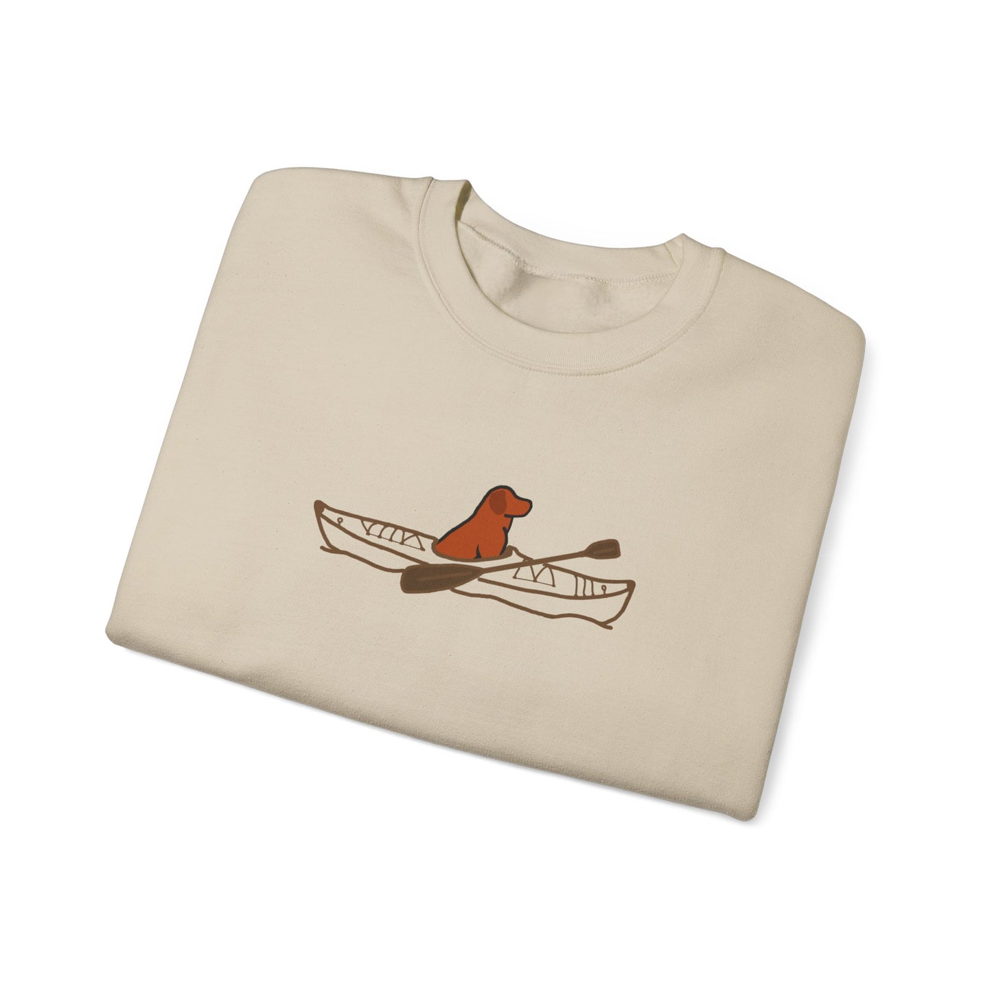 'Lucy the Lab' Kayak Dog Unisex Heavy Blend Crewneck Sweatshirt - Pewaukee Lake
