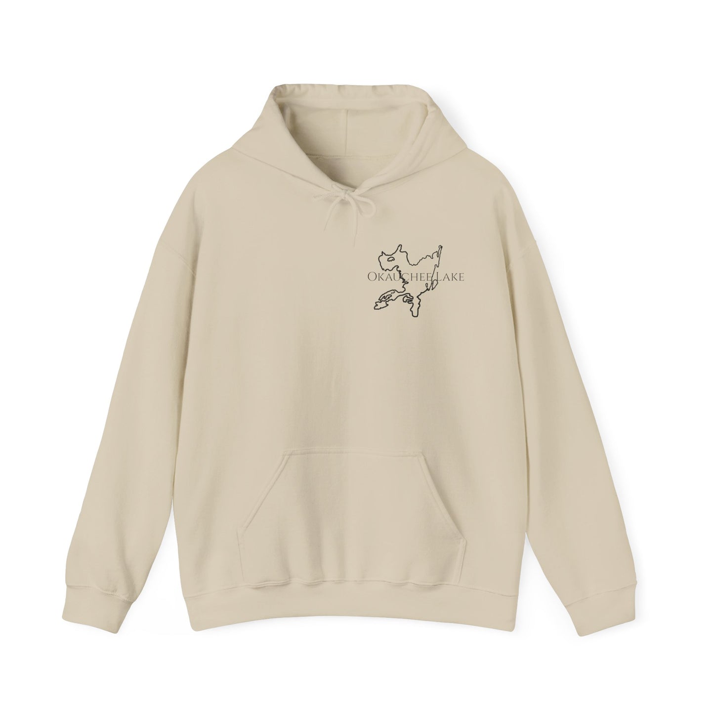 Trolling Motor Fishing, Bite or Beer - Okauchee Lake Unisex Heavy Blend Hooded Sweatshirt