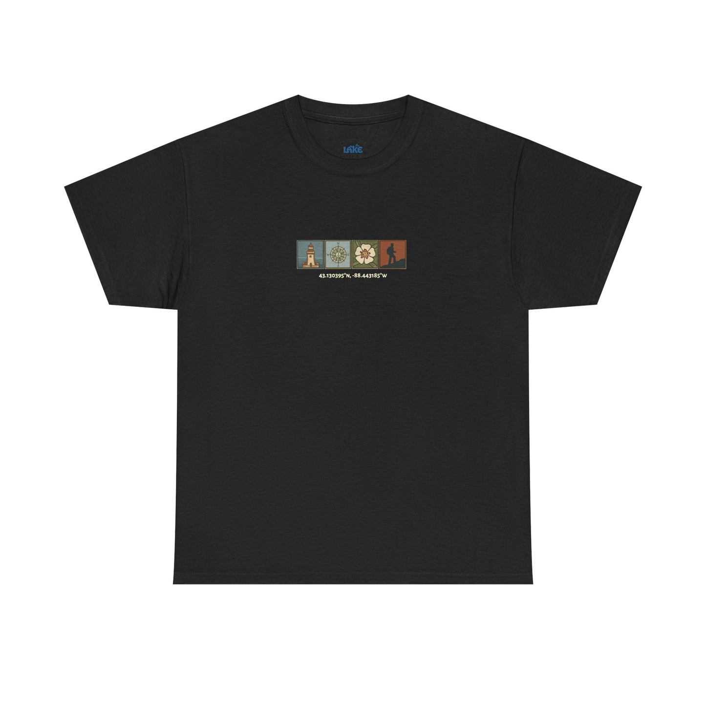 Cabo do Roca with coordinates - 4 panel front - Unisex Heavy Cotton Tee