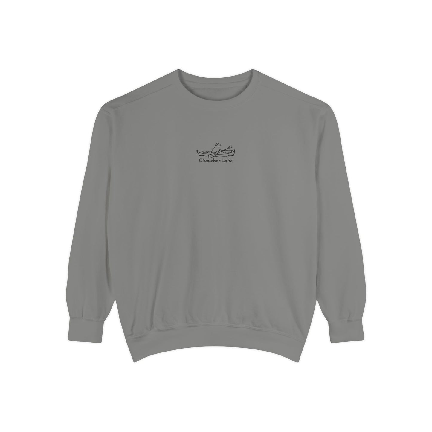 Kayak Dog Lab Embroidered Crewneck Sweatshirt - Comfort Colors