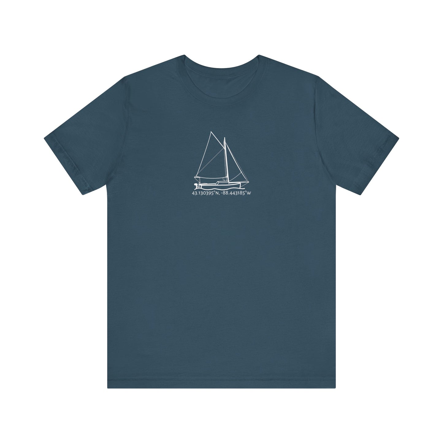 Sailboat with Motor Unisex Lightweight Short Sleeve Tee