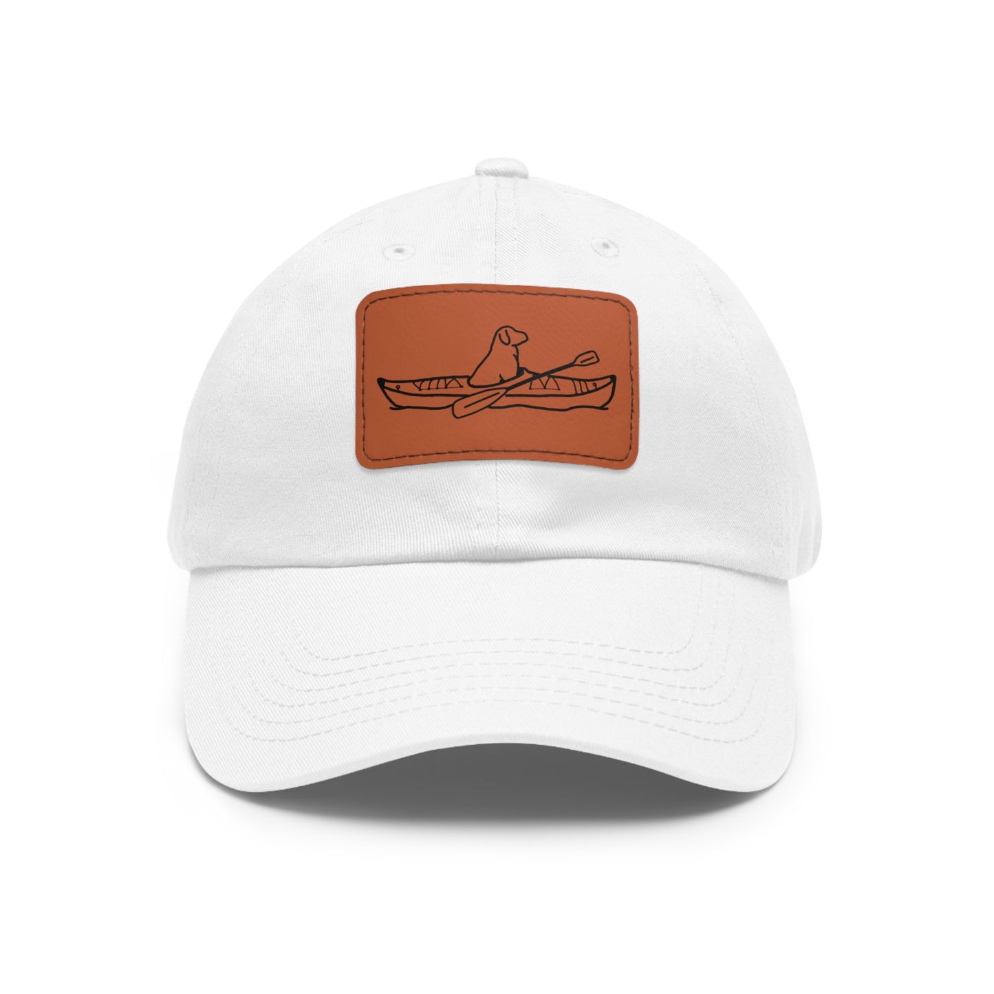 Kayak Dog Lab - Hat with Leather Patch (Rectangle)