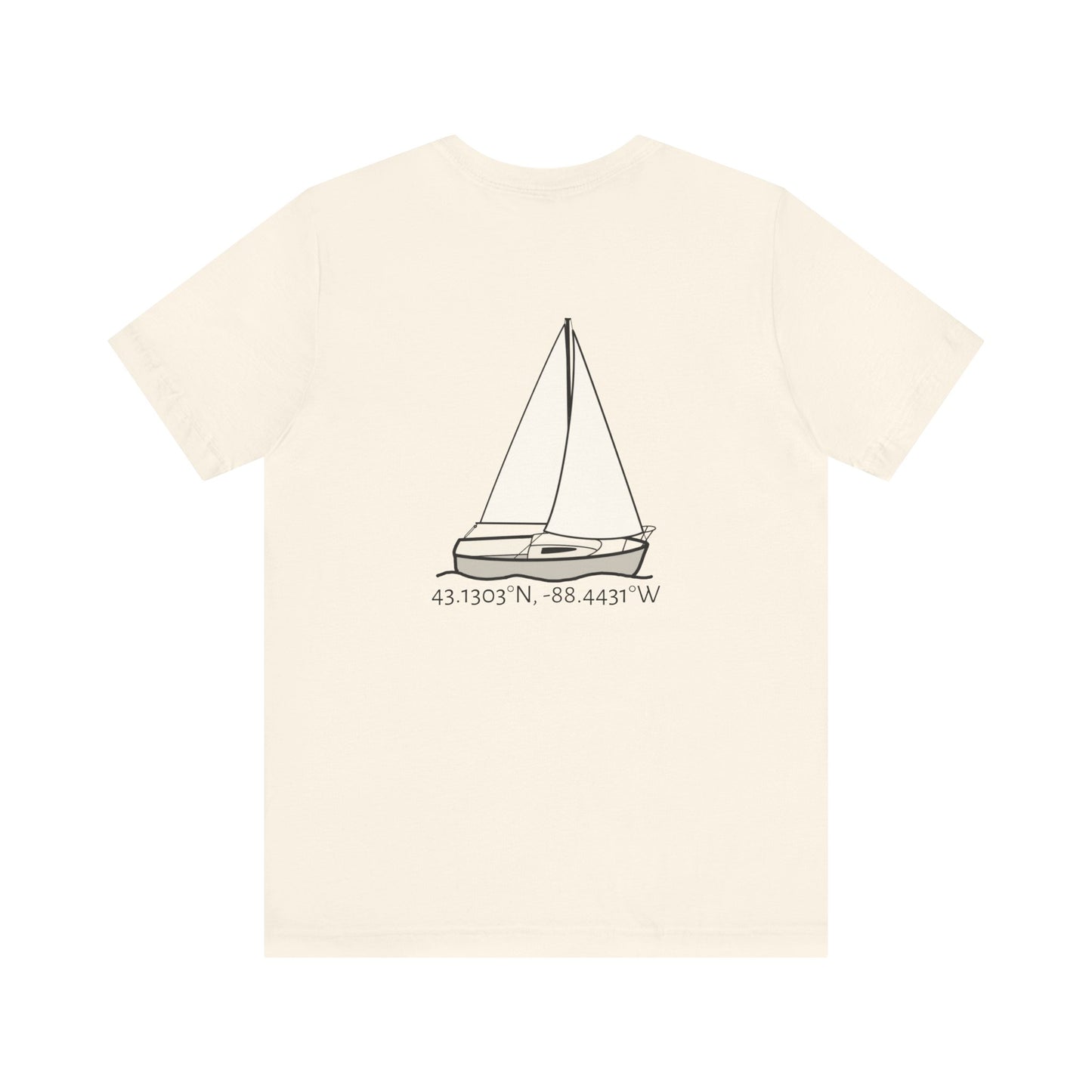 Sailboat Comfort Compass rose patch Unisex Lightweight Short Sleeve Tee