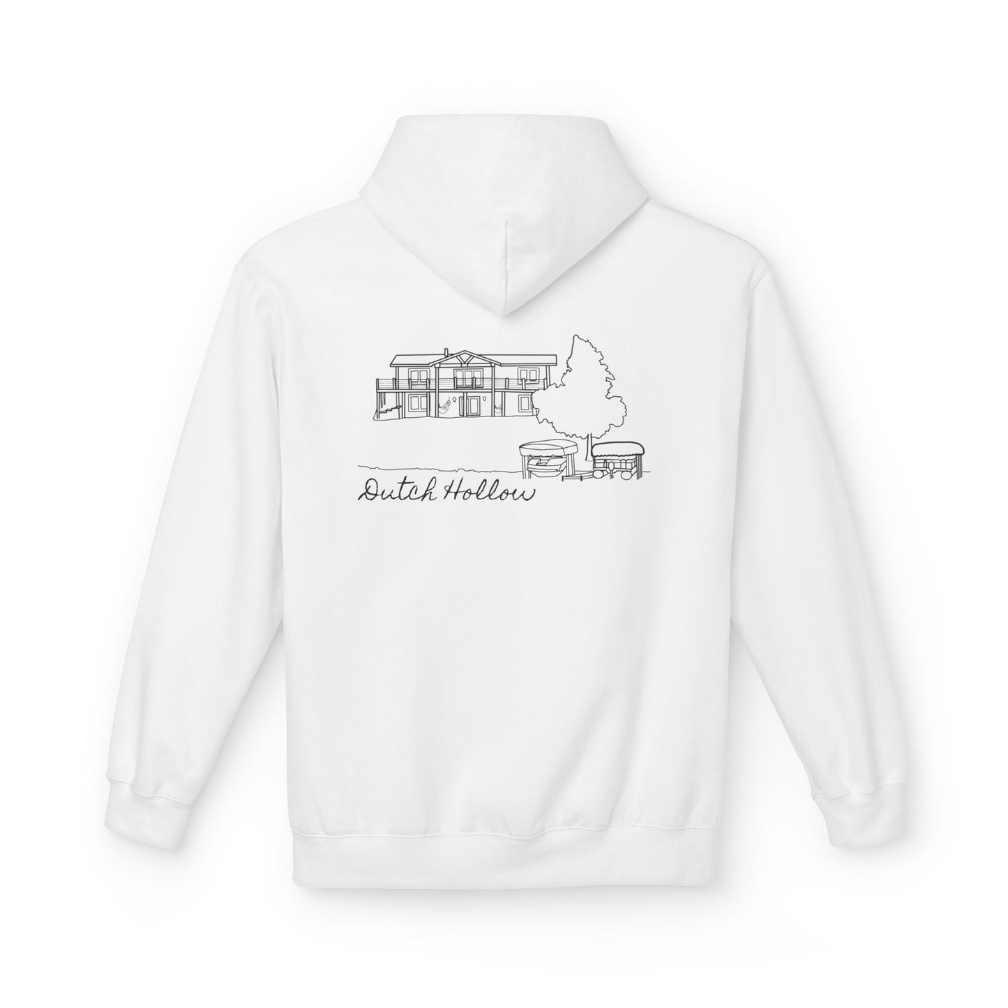 Dutch Hollow Line Art Midweight Travel Hoodie
