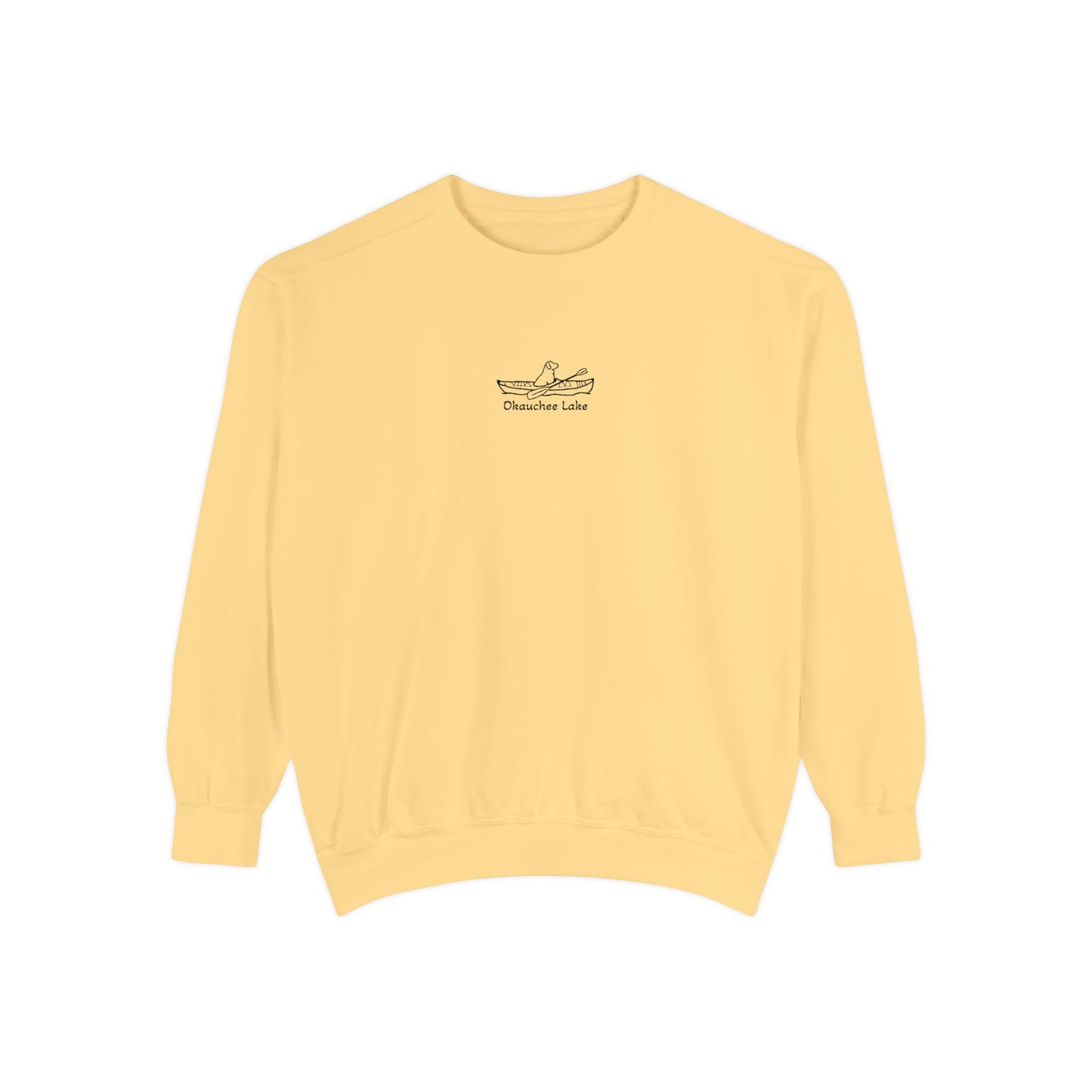 Kayak Dog Lab Embroidered Crewneck Sweatshirt - Comfort Colors