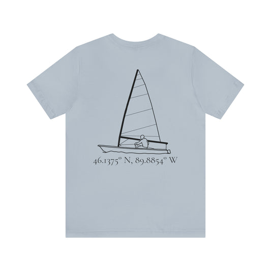 Sailing and Coordinates - Manitowish Waters Unisex Lightweight Short Sleeve Tee