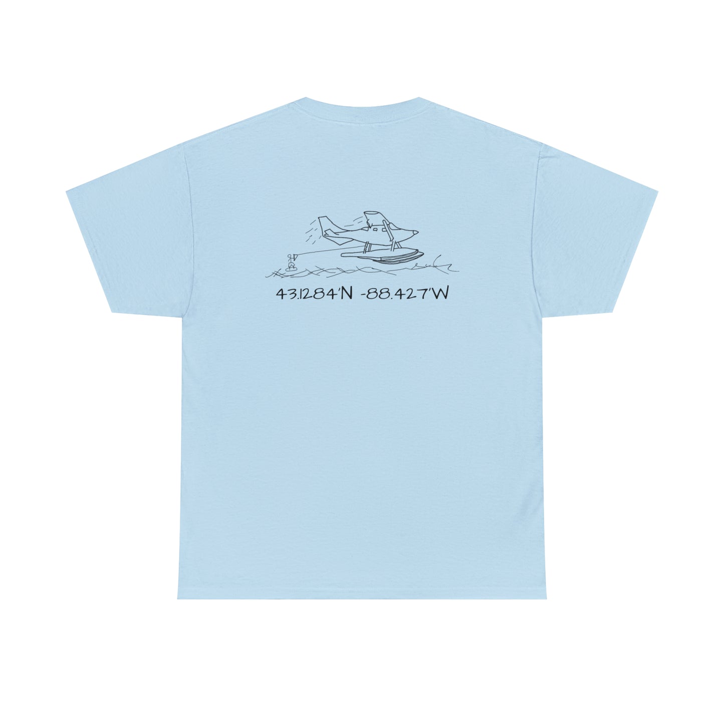 Okauchee Lake, Float Plane - Unisex Heavyweight Short Sleeve Tee