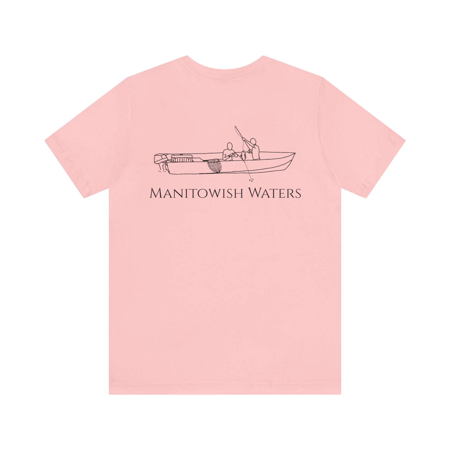 Boys Fishing off Boat - Manitowish Waters Unisex Lightweight Short Sleeve Tee