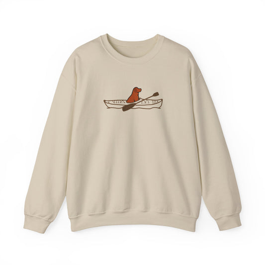 'Lucy the Lab' Kayak Dog Unisex Heavy Blend Crewneck Sweatshirt - Pewaukee Lake