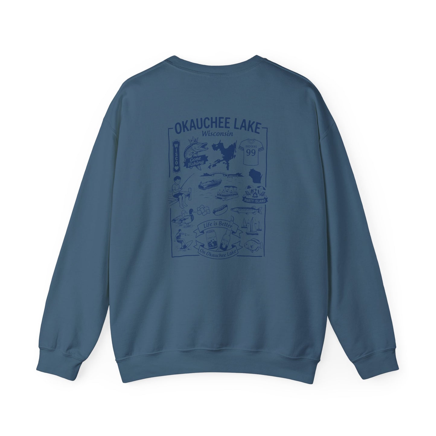 Okauchee Lake "Icons Style" - Gildan Crewneck Sweatshirt