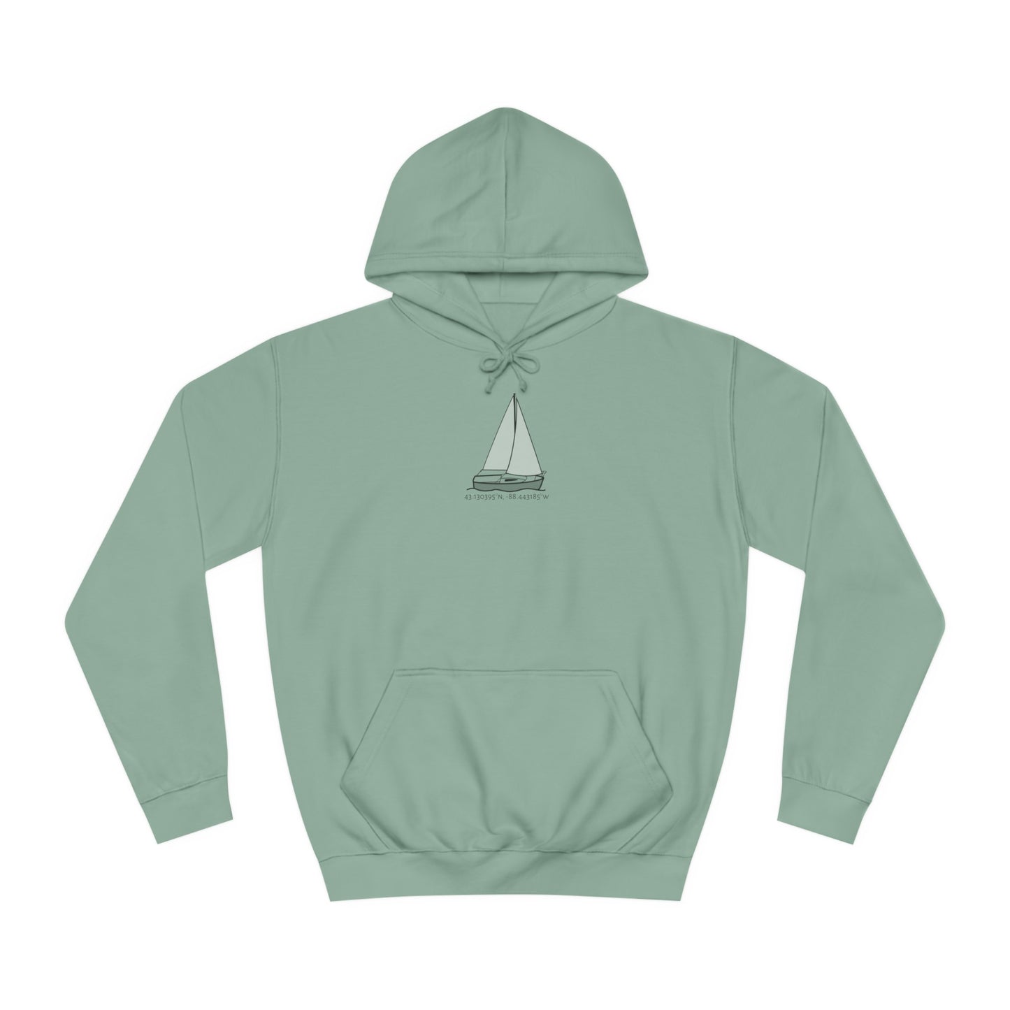 Sailboat Comfort Okauchee Lake Coordinates - Medium Weight Hoodie