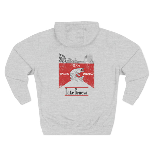 Pike mockup EVEN BOLDER lane seven Three-Panel Fleece Hoodie (grey, light beige, white, pale pink)