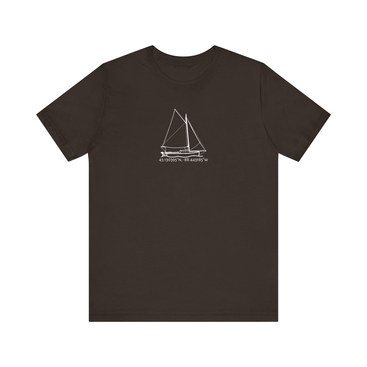 Sailboat with Motor Unisex Lightweight Short Sleeve Tee