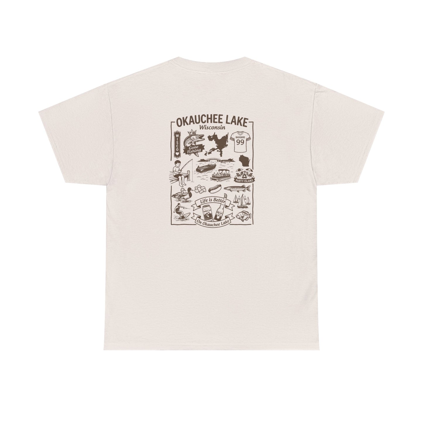 Okauchee Lake Unisex Heavy Tee - Vintage Postmark Style