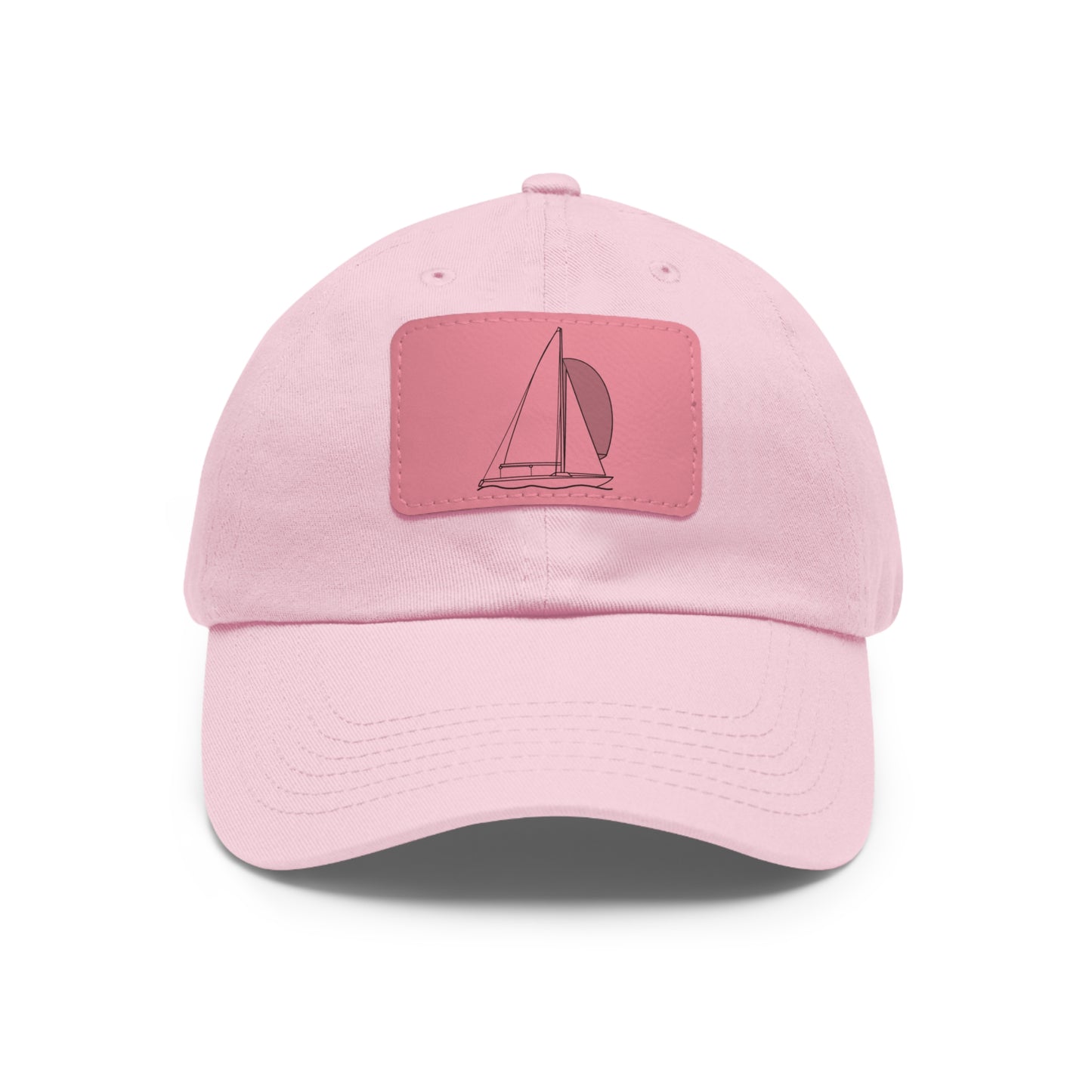 Sailboats Yngling Style Single Mast - Hat with Leather Patch (rectangle)