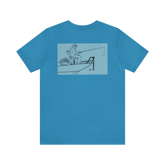 Trolling Motor Fishing Color - Manitowish Waters Unisex Lightweight Short Sleeve Tee